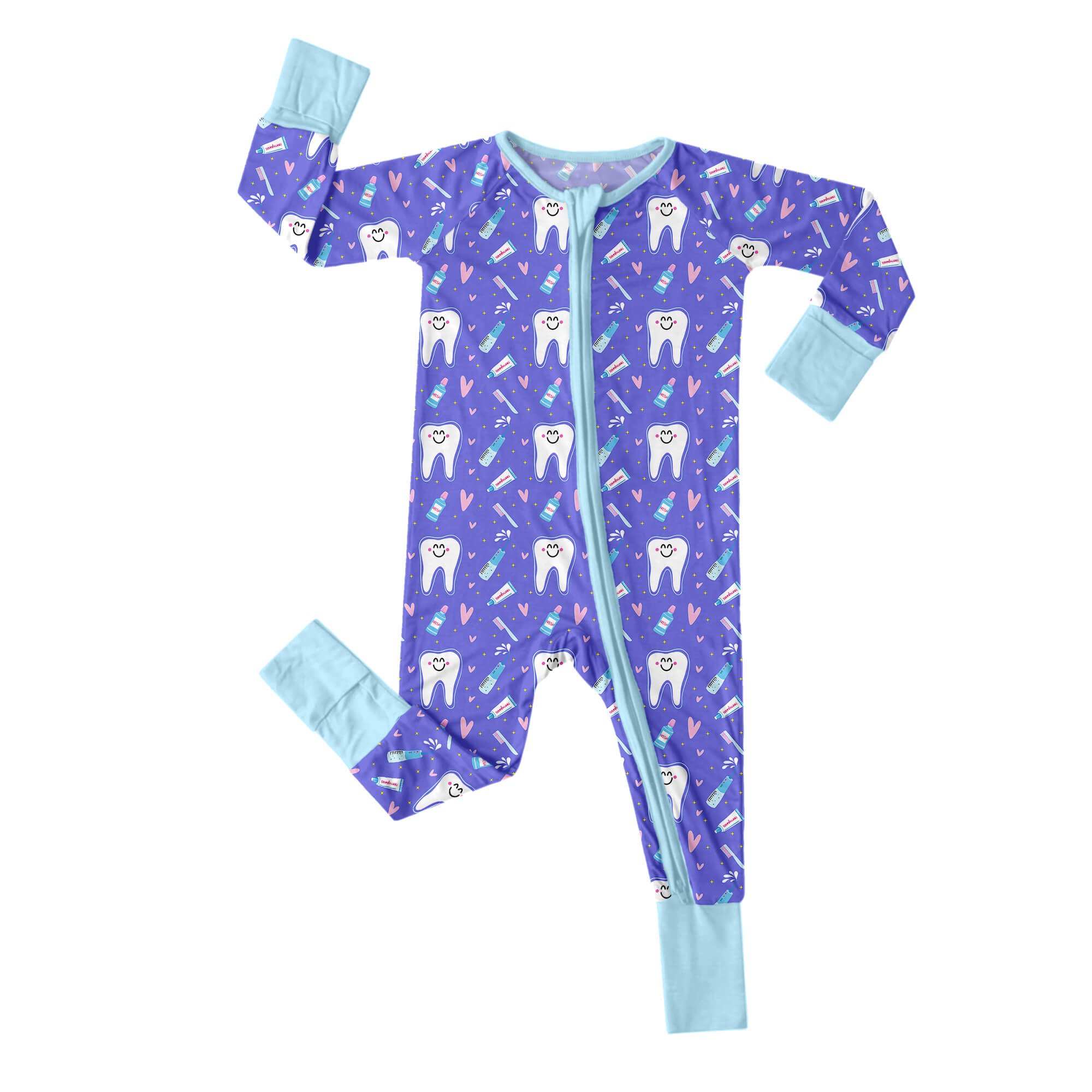 Brushing Teeth Convertible Zippered Romper