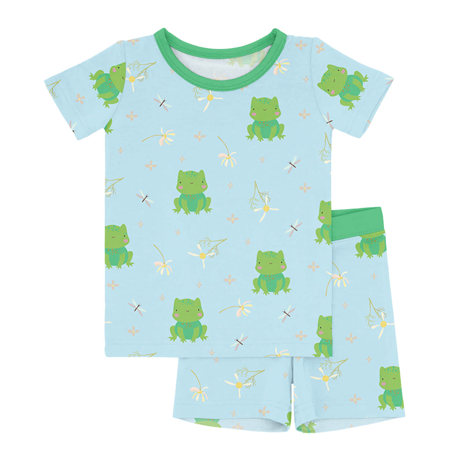 Leaping Love Two Piece Short Sleeve Shorts Pajama Set