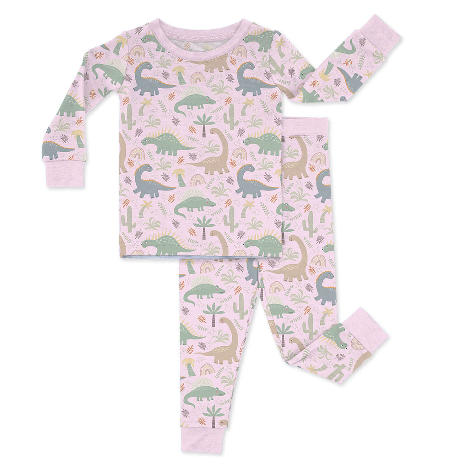 Pink Jurassic Jungle Two Piece Pajama Set