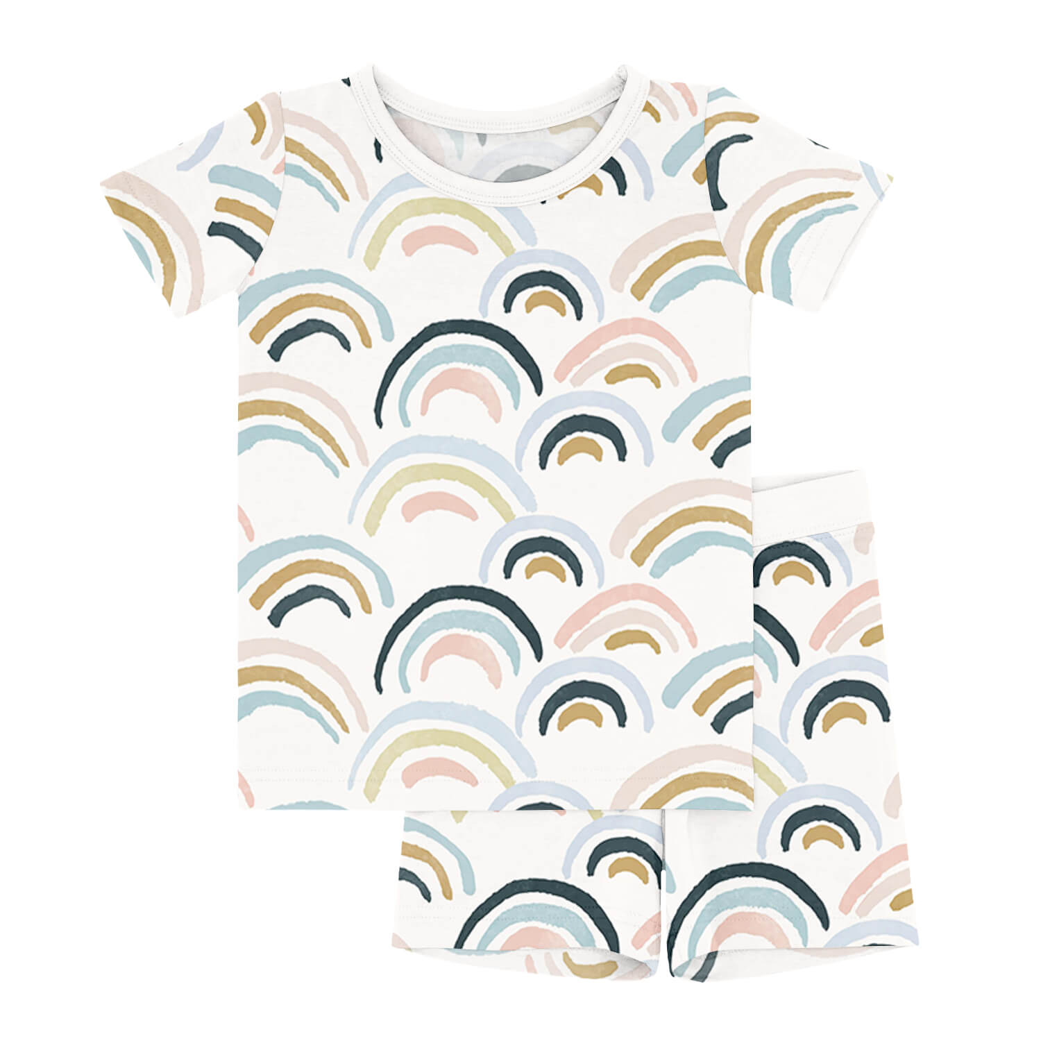 Rainbows Two Piece Short Sleeve Shorts Pajama Set