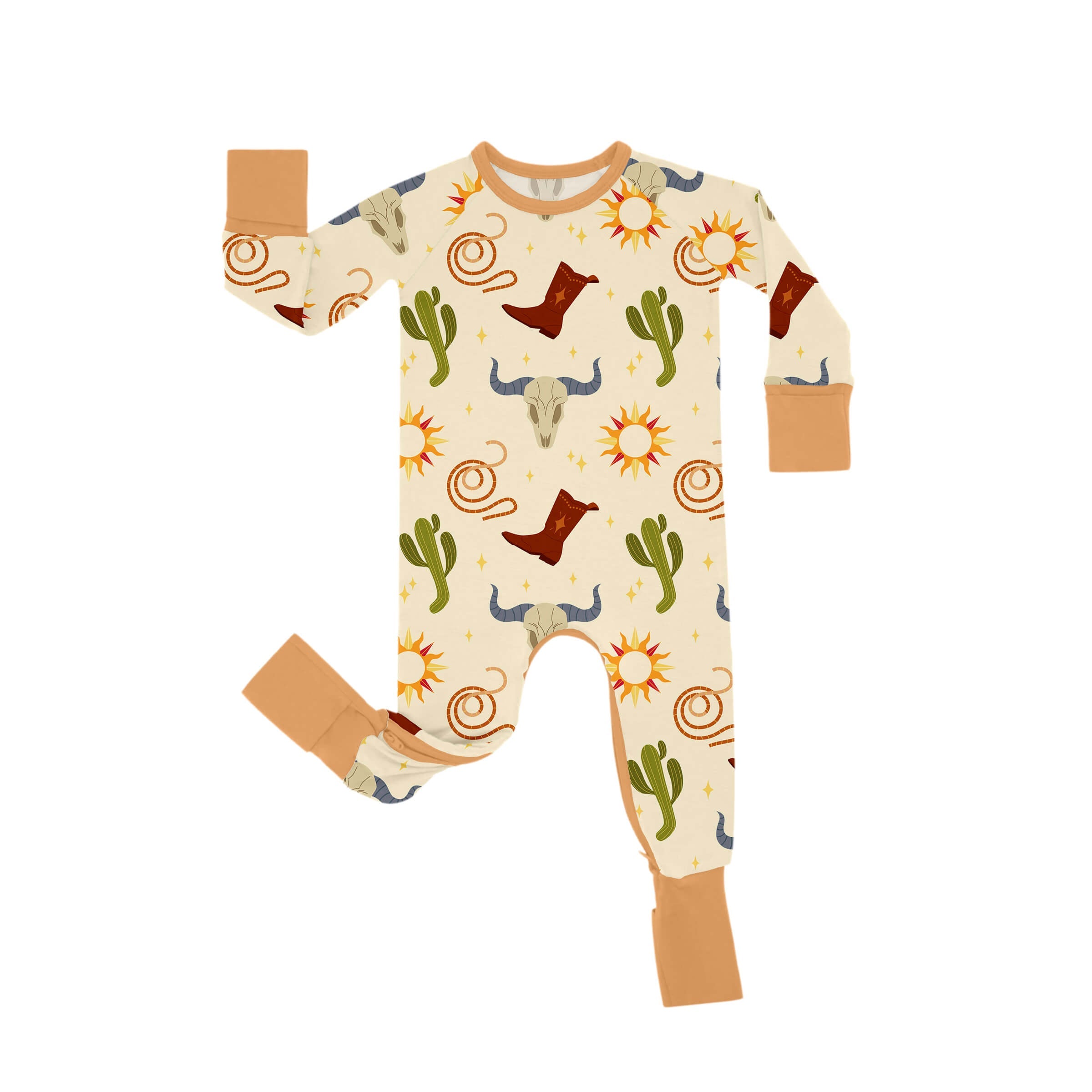 Ready To Rodeo Crescent Zippered Romper